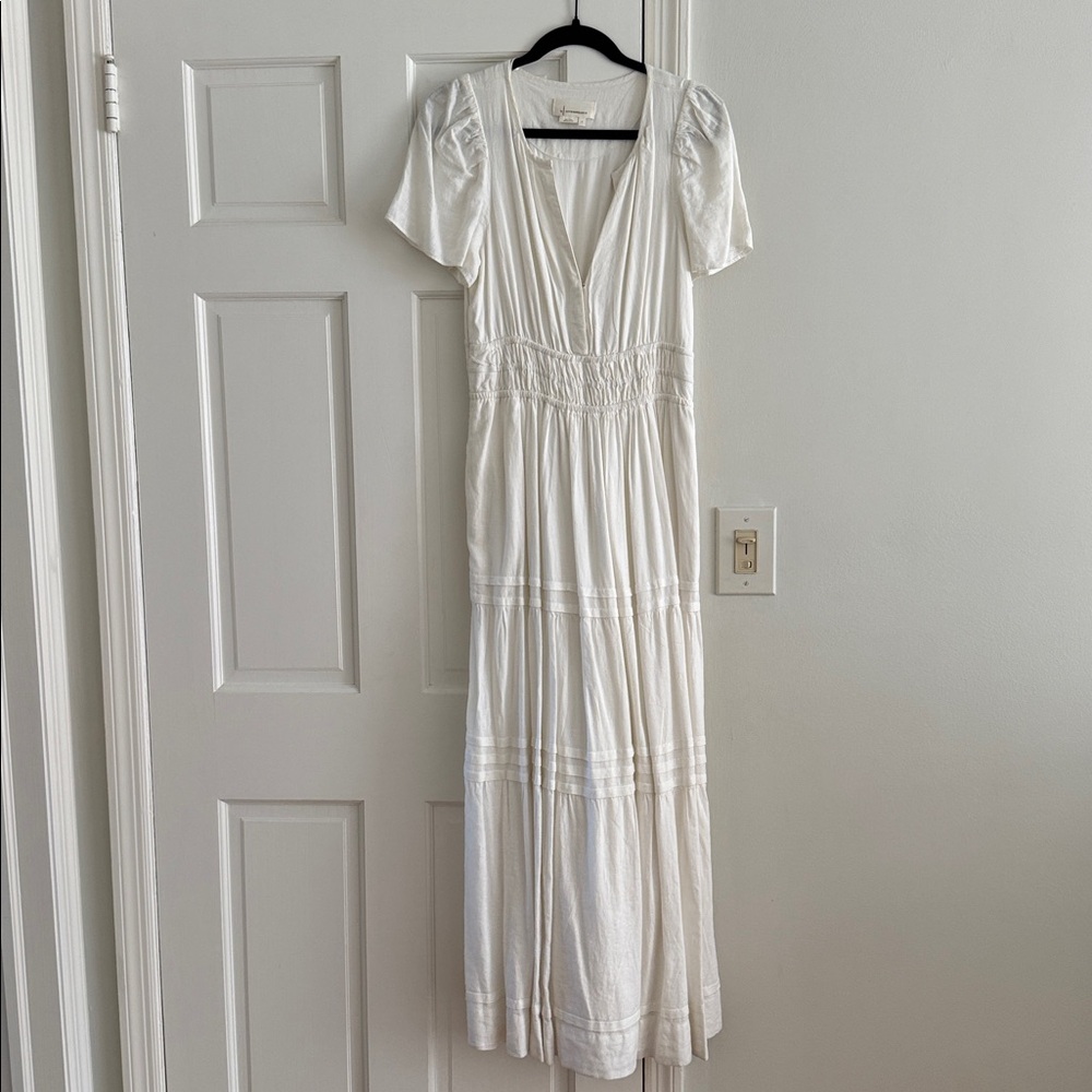 Elegant White Maxi Dress- Anthropologie